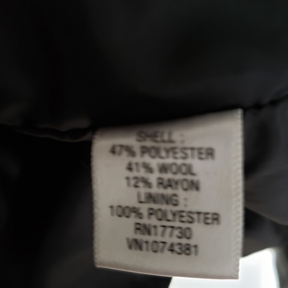 Merona Buffalo Check Black & White Plaid Wool Blend Coat Small Tartan - Picture 9 of 10